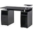 thumbnail image 3 of Bureau d'Ordinateur de Bureau, Table de Travail de Bureau avec Plateau Clavier, Noir, 3 of 8