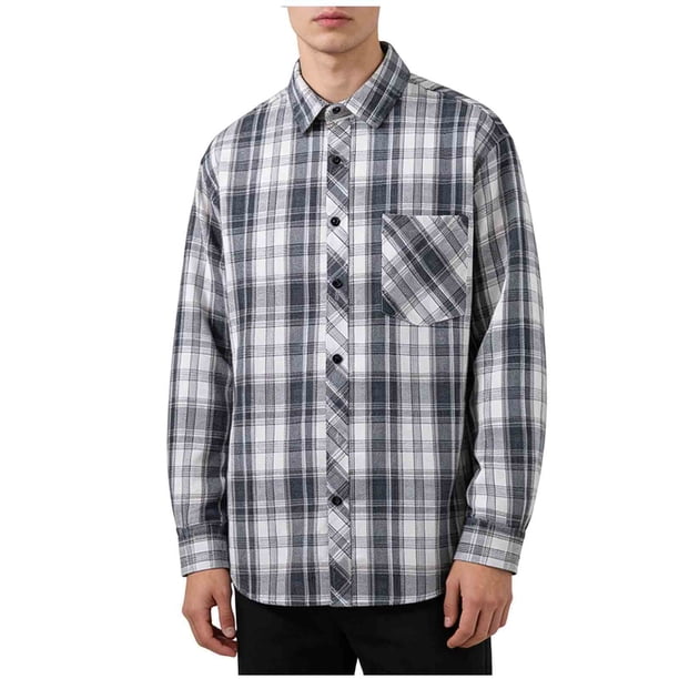 Mens Casual de Manga Corta Botón Abajo Camisas de Manga Larga a Damas Bolsillo Tee Cuello Turndown