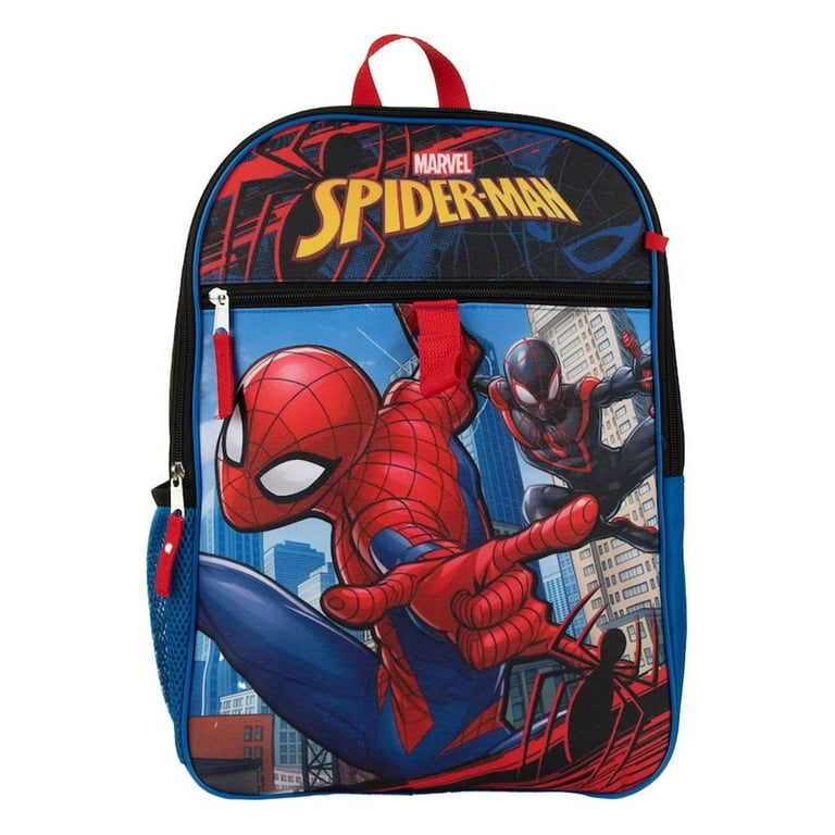 Spiderman 16 Backpack 4pc Set with Lunch Kit, Key Chain & Carabiner 