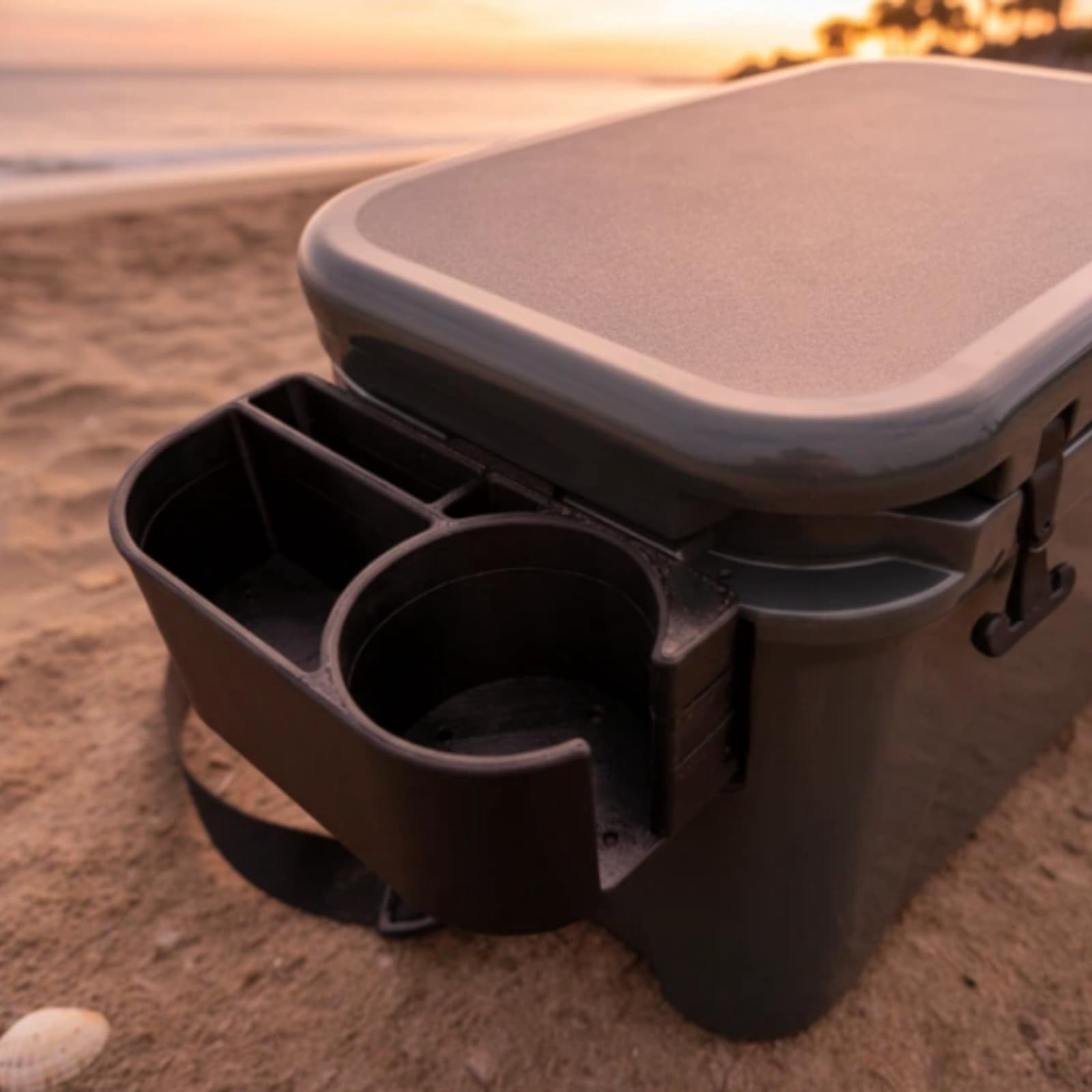 Cup Holder for YETI Roadie 15 & 24 Cooler, Clip-On Drink Holder Side Storage Attachment for Camping Picnic Outdoor Use