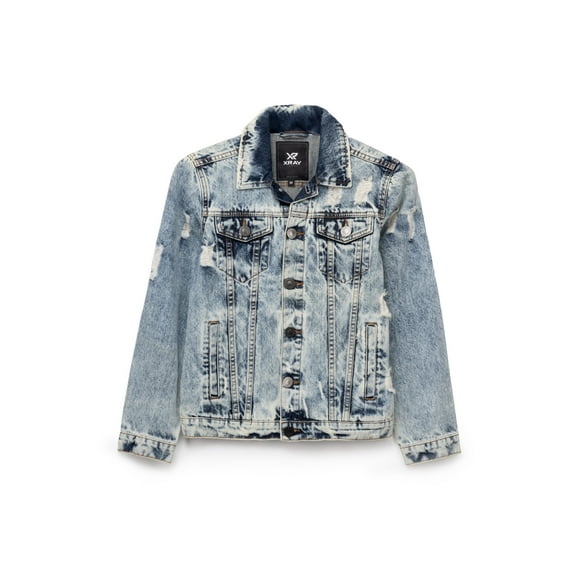 X RAY JEANS  Boy's Cotton Denim Jacket, Acid Blue, S