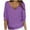 Purple, variant on Nfurl Womens 3/4 Length Sleeve Knitted Sweater Tops Plus Size Slouchy Blouses Loose Fit V Neck Knitwear Fall Blouson Shirts Yellow XXL