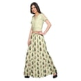 thumbnail image 2 of Moomaya Printed Two Piece Flared Skirt And Crop Top Rayon Ethnic Set For Girls, 2 of 6