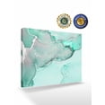 thumbnail image 2 of Aqua Marble Wall Art for Living Room,Canvas Picture Wall Decor for Bathroom Bedroom,Modern Abstract Waves Silvery Farmhouse Painting Artwork for Office Kitchen Hallway Dining Room Home Decor 16"x20", 2 of 8