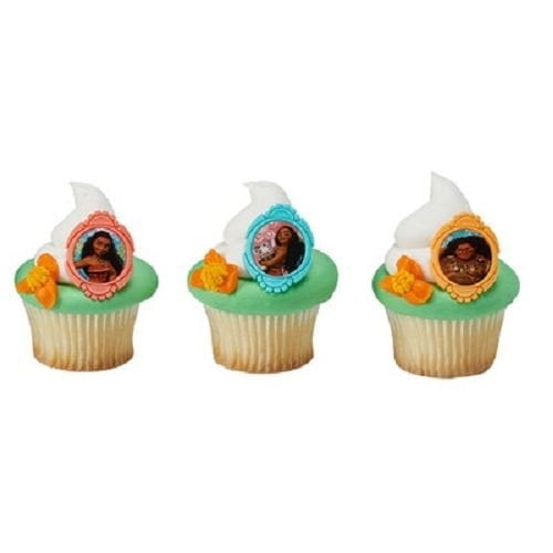 24 Moana Movie Cupcake Cake Rings Birthday Party Favors Cake Toppers Walmart Com