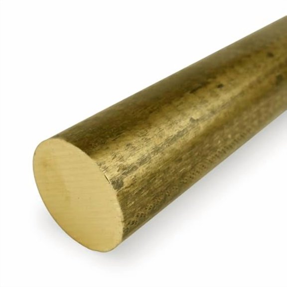 360 Brass Round Bar, Unpolished (Mill) Finish, H02 Temper, ASTM B16, 0.5" Diameter, 36" Length, OnlineMetals