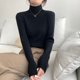 thumbnail image 2 of Ribbed Mockneck Sweater for Women Pullovers Knitted Long Sleeve Plain Jumper Teen-girl Fall Winter Basic Outfit, 2 of 5
