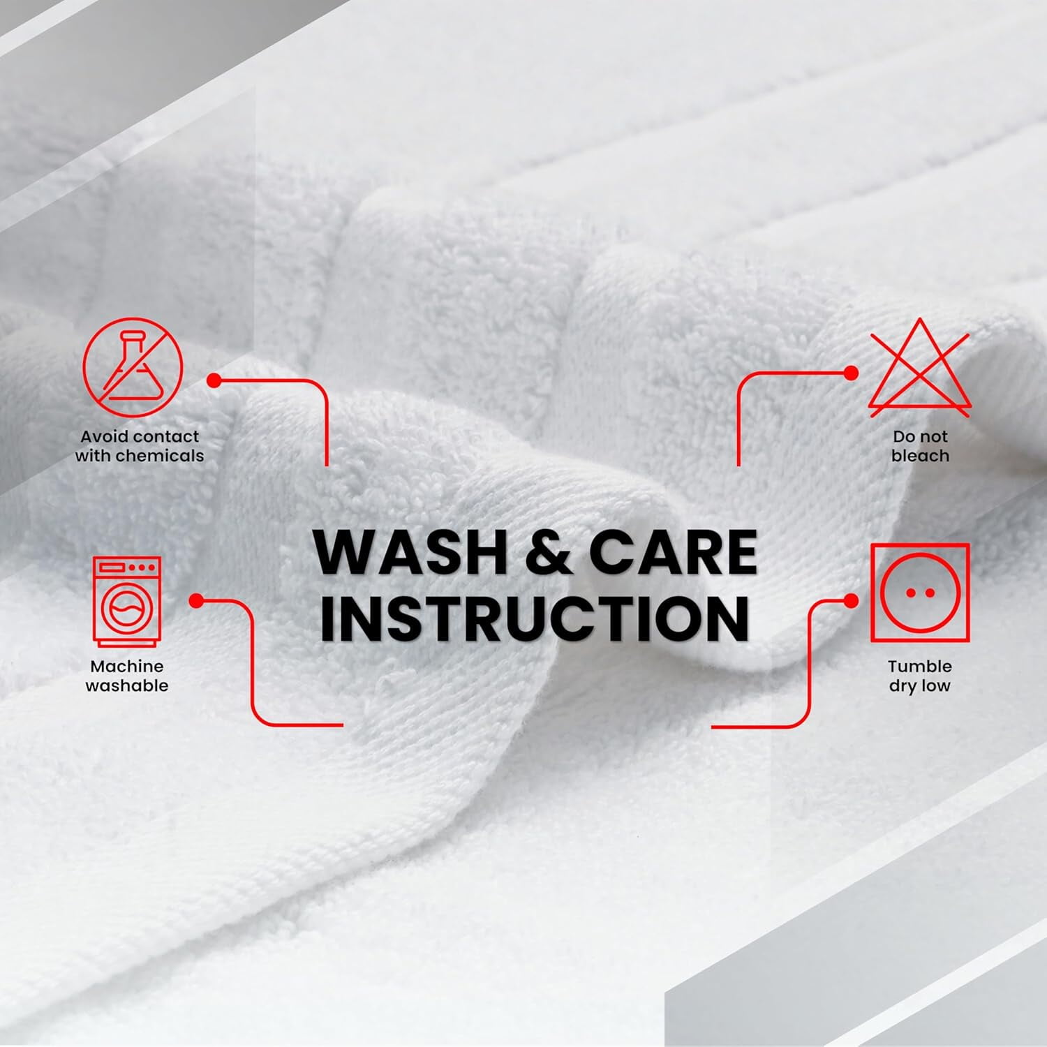 Premium Brilliant White Bath Towels - Pack of 2 - 27 x 54 inches - Infinitee Xclusives