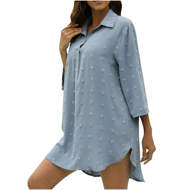 Frostluinai Oversized Button Down Shirts For Women Loose Swimsuit Beach ...