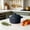 Navy, variant on Qiopertar Mini Ceramic Casserole Dish, Round Baking Bowl with Lid Double Handles Oven, Non-Stick Glazed Ceramic Soup Bowls for Kitchen Dining