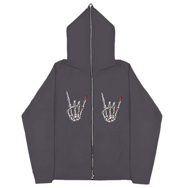 WILLBEST Sudaderas En Pareja Sudadera con Capucha con Cremallera para Hombre y Mujer, Otoño e Invierno, Estilo Dark Wind Hop Chica