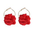 thumbnail image 1 of Bohemian lightweight large fabric flower earrings handmade charming petal earrings, 1 of 5