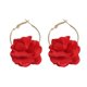 thumbnail image 1 of Bohemian lightweight large fabric flower earrings handmade charming petal earrings, 1 of 5