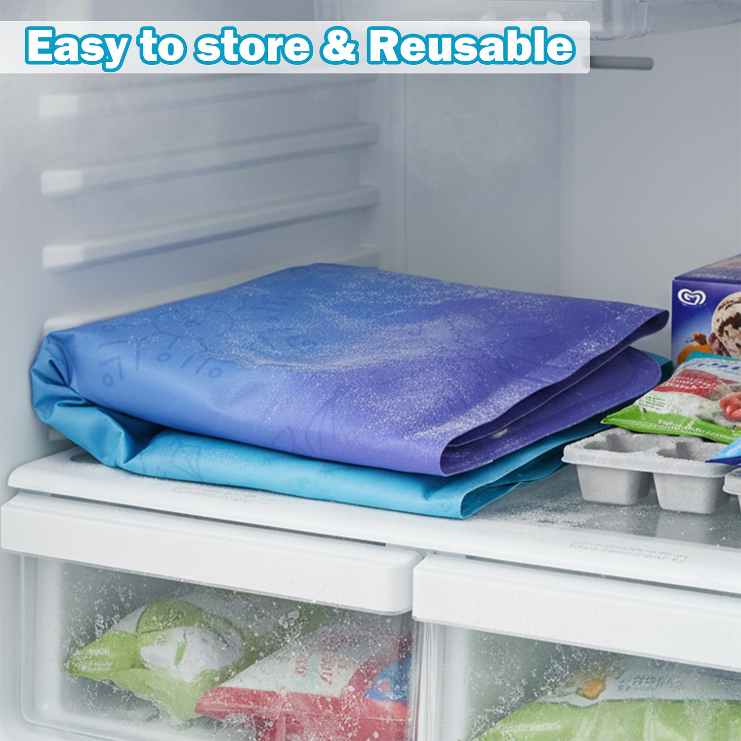 2ooya 2 Pcs Reusable Freezable Ice Mat for Camping Party 6.69 in x 15.87 in Ice Packs 2 Pack