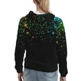 thumbnail image 7 of Lsque Night Rainbow Sparkles Pattern Casual Women's Hoodie,Hooded Sweatshirt with Kangaroo Pocket,Pullover Hoodie with Eye-catching Drawstrings-Small, 7 of 7