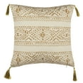 thumbnail image 2 of SAFAVIEH Valen 16" x 16" Southwestern Plush Pillow with Tassel, Beige/Brown, 2 of 4