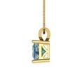 thumbnail image 3 of 3.0 ct princess cut blue moissanite 14k yellow hypoallergenic Solid gold Designer Everyday Affordable Dainty Necklace Pendant + 18" hypoallergenic Solid gold chain, 3 of 6