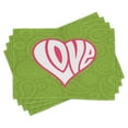 thumbnail image 1 of Ambesonne Retro Place Mats Set of 4, Paisley Love Nutrient, Standard Size, Green White Pink, 1 of 6