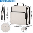 thumbnail image 3 of Haosy 3 Ring Zipper Binder with Shoulder Strap Waterproof Trapper Keeper 2 Inch D-Ring 500 Sheets Capacity, Sand, 3 of 8