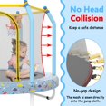 thumbnail image 5 of Aukfa 55" Trampoline for Kids, Indoor & Outdoor Toddler Rebounder with Safety Enclosure Net and Basketball Hoop for Boys & Girls, Blue Forest, 5 of 8