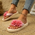 thumbnail image 3 of Dakaela Sandales de Plage Compensées pour Femmes Plateforme Été Plage Chaussures à Fleurs Décontractées Marche Sandales à entre-Doigts, 3 of 5