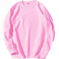 thumbnail image 2 of Mens Shirts Pullover Long Sleeve Solid Hoodie Sports Round Collar Sweatshirt Pink 2XL, 2 of 3