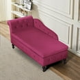 thumbnail image 5 of ACMEASE Chaise Lounge Chair Indoor Kids Modern Tufted Right Armrest Velvet Lumbar, Fuchsia, 5 of 7