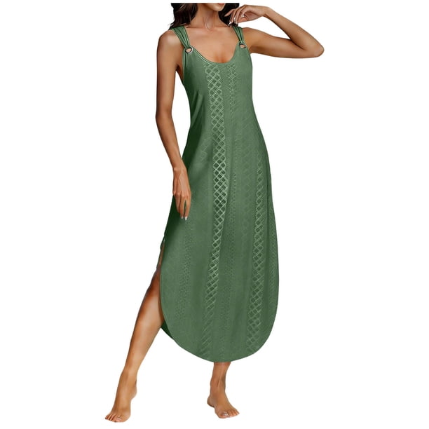 Vestido Largo de Manga Larga para las Mujeres Color Sólido Cuello Redondo Suelto Medio Ternera Vestido de Noche, Vestido Casual de Manga Larga para las Mujeres
