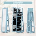 thumbnail image 3 of Costway 360° Rotatable Jewelry Cabinet Armoire 2-in-1 Lockable Mirrored Blue, 3 of 9