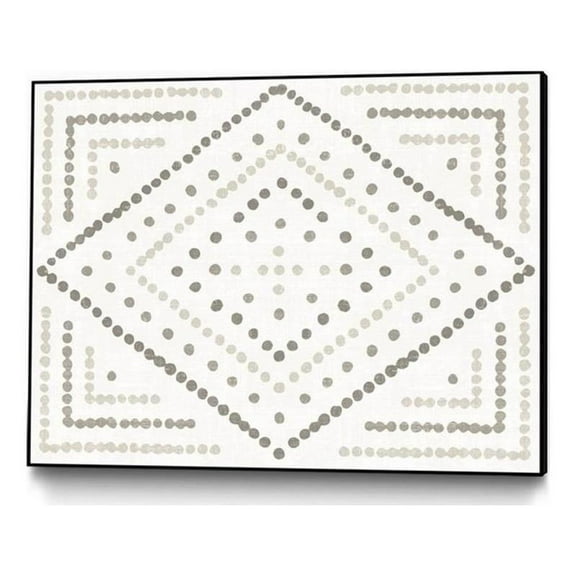 Giant Art Canvas  32x24 Daisy Dots Tile II Neutral Framed in Multi-Color