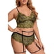 thumbnail image 3 of Gibobby Conjunto de lencería Sujetador + tangas Nueva sexy lencería de encaje ropa interior ropa de dormir anillo de pijamas liguero(Amarillo, M), 3 of 5