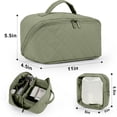 thumbnail image 5 of Gynky Large Travel Makeup Bag for Women - Waterproof Cosmetic Bag, Flat Open Toiletry Bag with Ample Space for Skincare, Brushes & Travel Essentials, Portable Design（Green）, 5 of 7