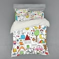 thumbnail image 1 of Ambesonne Cartoon Bedding Set 4 Pcs, House Girl and Boy Bear, Queen, Multicolor, 1 of 3