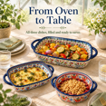 Trio Thumbnail Floral Trio – 3-Piece Set Ceramic Baking Dish Set, Large Small Round ...