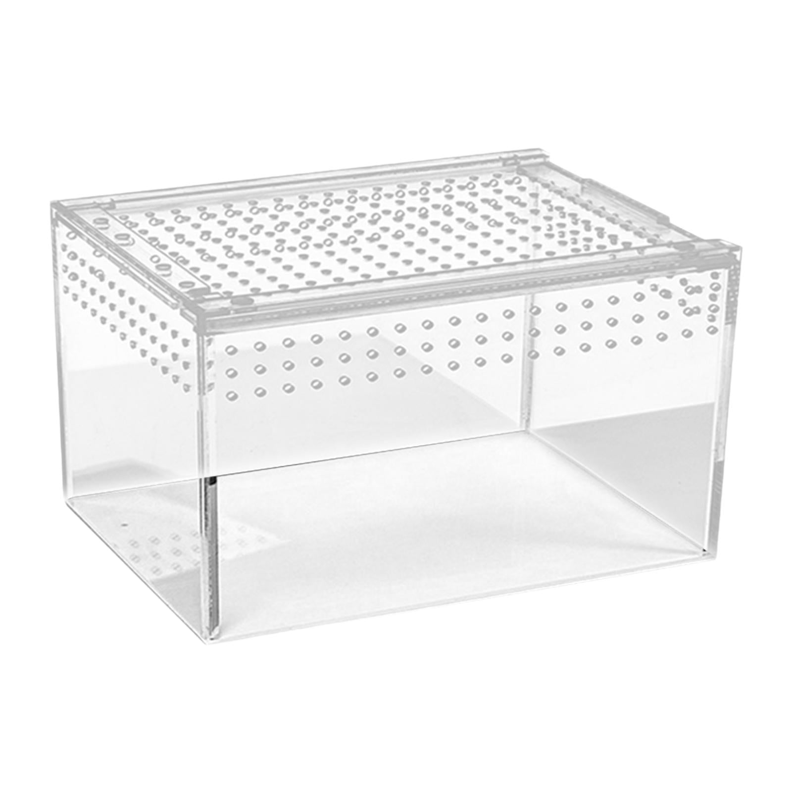 balikha Reptile Terrarium Acrylic Terrarium Container Convenient Ventilation Turtle Tank Reptile Breeding Box for Terrapin Amphibians M
