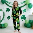 thumbnail image 2 of Auroural girls clothes sets outfits St. Patrick's Day Printed Long Sleeved Shirt And Pants Set For Boys And Girls, 2 of 9