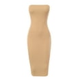 thumbnail image 2 of FashionMille Women's Casual Basic Slim Fit Sleeveless Tube Sexy Strapless Bodycon Midi Dress, 2 of 5