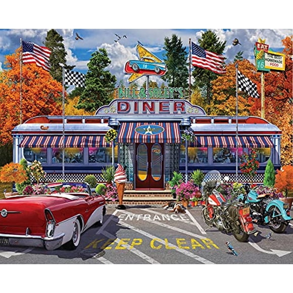 White Mountain Puzzles Bill & Sally's Diner - Rompecabezas de 1000 piezas White Mountain White Mountain