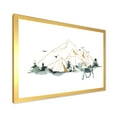 thumbnail image 2 of Designart 'Minimalistic Landscape of Forest Deer and Mountains' Modern Framed Art Print, 2 of 4
