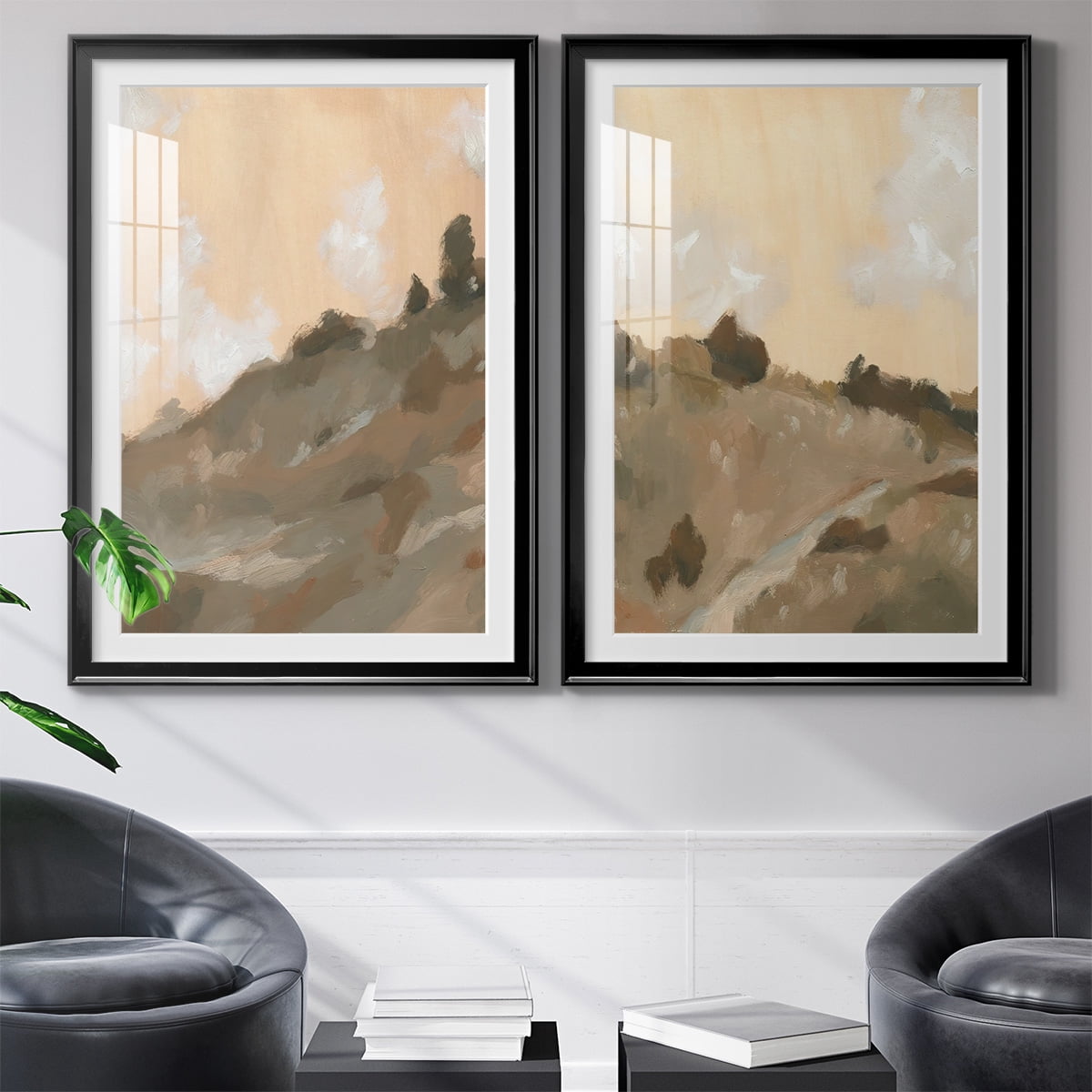 Wexford Home Hillside Walking Path III Premium Framed Print, 26.5" x 36.5" - Ready to Hang, Black (Set of 2)