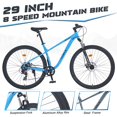 thumbnail image 5 of CASEMIOL 29 Inch Wheels Mountain Bike, Shimano 8 Speed Bicycle with Double Disc Brakes, Outdoor Road Cycling Bike with Front Suspension Fork, All Terrain Bikes for Men/Women Adult, Blue, 5 of 6
