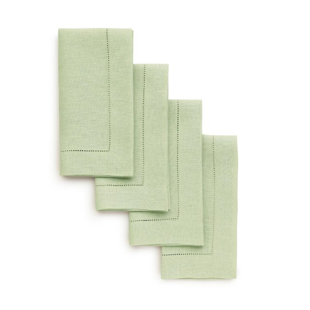 Servilletas de tela Solino Home, 4 unidades, 51 x 51 cm, lino verde salvia