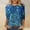 Blue, variant on VOUZZA Women Sequin Casual Printed Round Neck Loose 3/4 Sleeve T-Shirt Shiny Sparkle Tunic Blouse Summer Soft Comfort Everyday Wear Tops