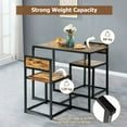 thumbnail image 3 of 3 Pieces Dining Set Compact Table and 2 Chair with Metal Frame for Small Space, 3 of 9