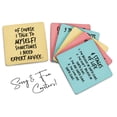 thumbnail image 5 of Inkdotpot Set of 6 Drink Coasters Decorative Non Slip Cork Base 4-inch Square Printed Coasters Easy Clean- Funny Quotes, 5 of 8