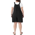 thumbnail image 3 of Agnes Orinda Women's Plus Size Overall Shorts Adjustable Strapes Sleeveless Pleated Jumpsuit Rompers Summer Casual Overalls Shortalls with Pocket L Black, 3 of 6