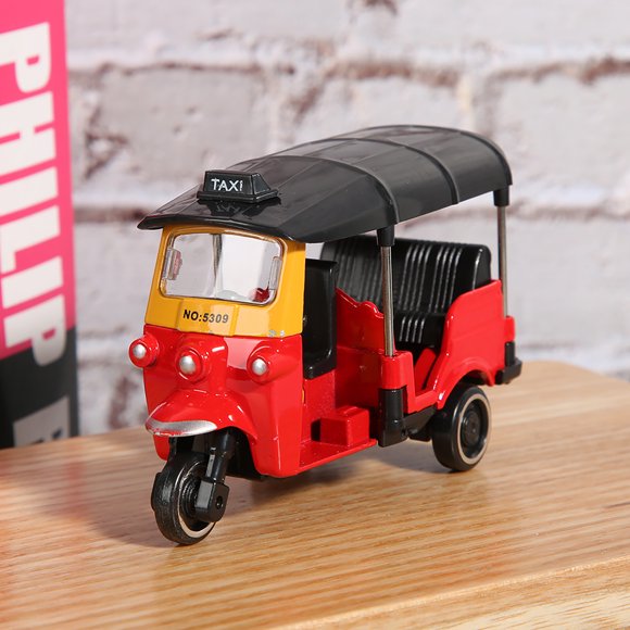 Modelo De Automóvil De Triciclo De aleación, Juguete Para Automóvil De Triciclo Fácil De Usar, Para La Recolección De Niños De La Mano De Obra Exquisita 3.1 X 1.6 X 2.2in