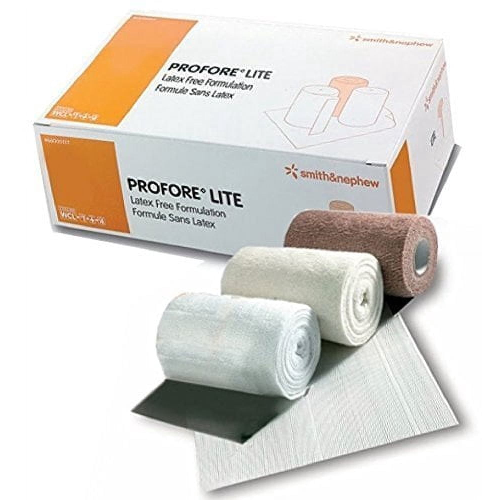Profore Lite 3 Layer Compression Bandage System Light Compression Self-adherent / Tape Closure Tan / White NonSterile | Bandage Wrap | MedicaL Tape for Wound Care | Elastic Wrap Bandages