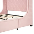 thumbnail image 5 of Pink Upholstered Queen Size Storage Bed With Wingback Headboard And Ample Drawer On Platform Velvet Upholstery - Strong Contemporary, 5 of 7