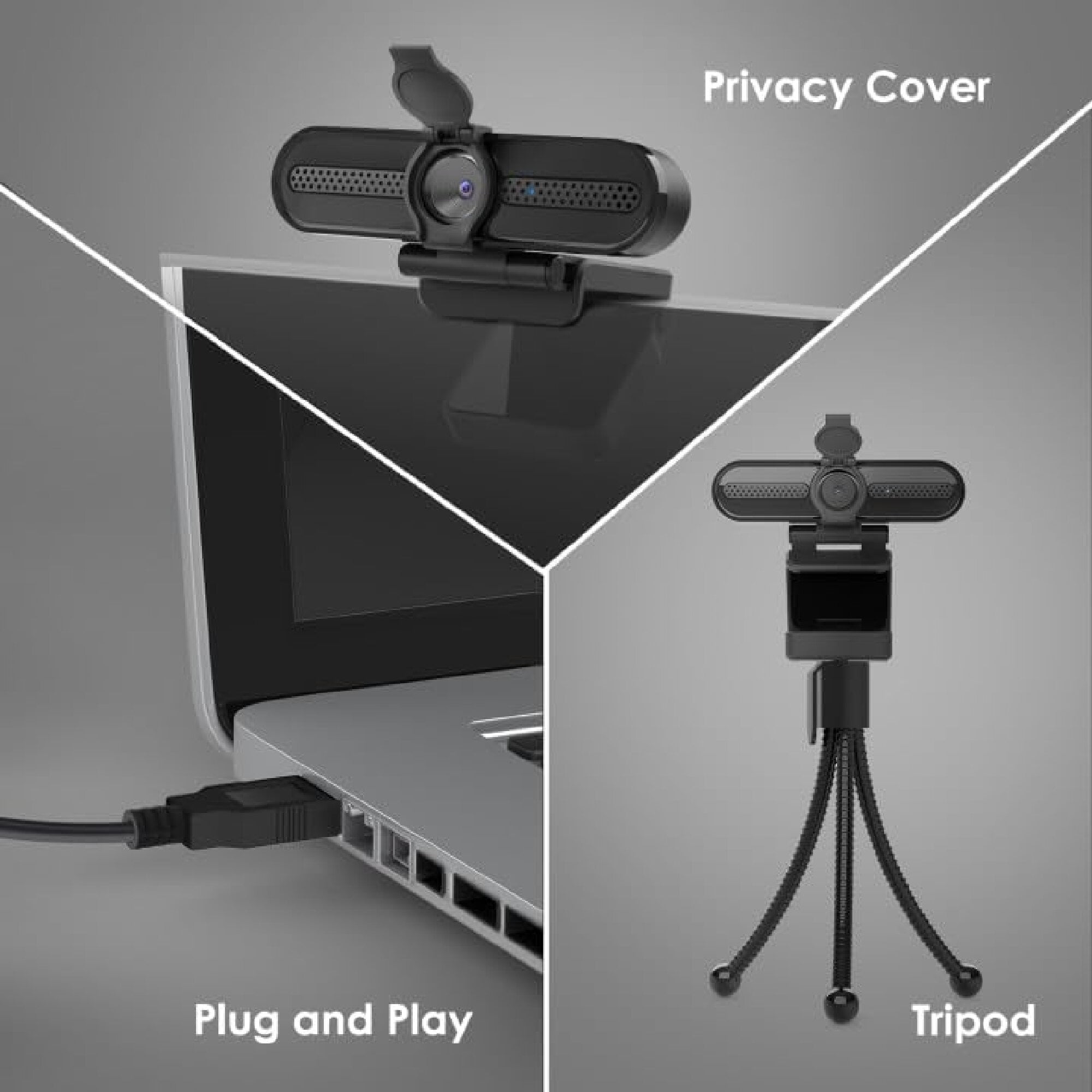 Amazon.com: Webcam 1080P with Microphone and Webcam Cover
